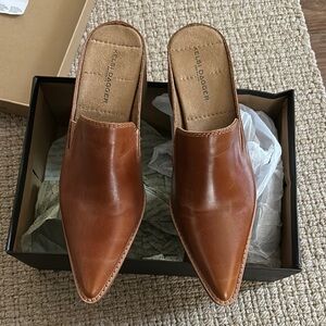 Kelsi Dagger Brown Leather Mules